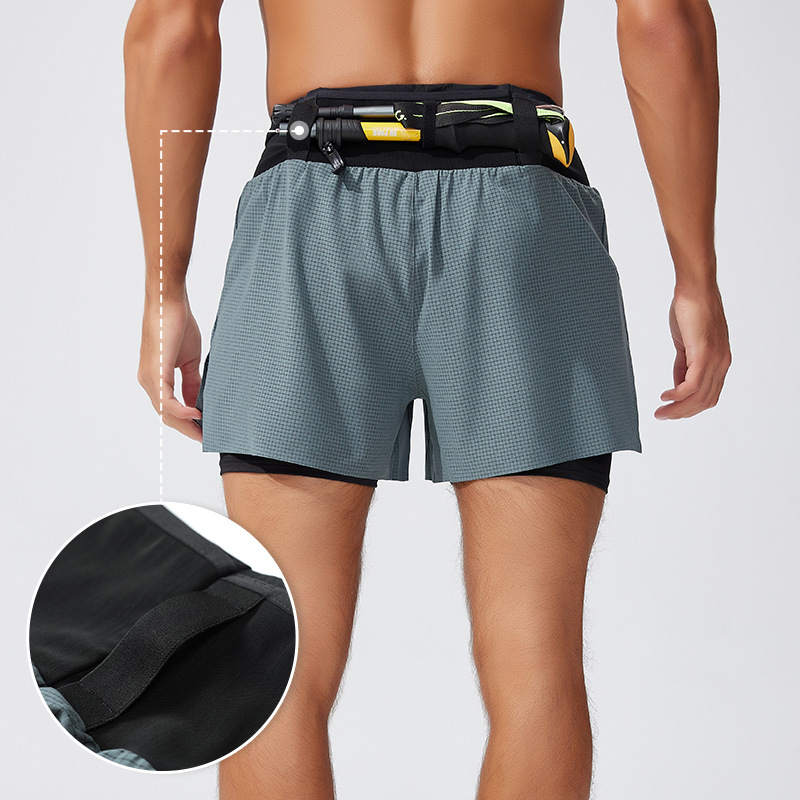 Trail Running Gaiter - Herren 2-in-1 Sportshorts mit Doppelschicht-Design, Trail